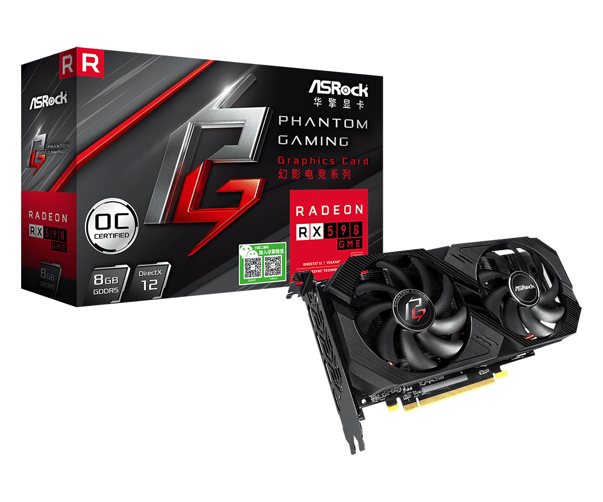 华擎科技| AMD Radeon™ RX 590 GME 幻影电竞8G OC